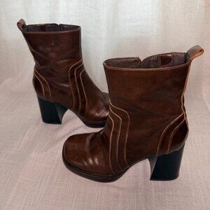 Nine West Platform Block Heel Mid-Calf Boots